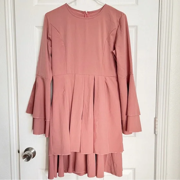 knee length dresses for ladies SHEIN Floral Print Flare Sleeve Dress